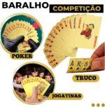 Baralho Dourado Luxo 54 Cartas: resistente à água, premium e ideal para poker, truco e presente sofisticado. - Imagem 6