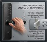 ANJGG Fechadura Digital Biométrica: segurança inteligente com senha, NFC e design slim preto para sua porta principal - Imagem 3