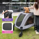 EchoSmile Carrinho de bebê extra grande para cães, resistente e dobrável, com 4 rodas todo-o-terreno e capacidade de 72 kg - Imagem 3