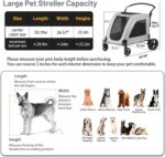 EchoSmile Carrinho de bebê extra grande para cães, resistente e dobrável, com 4 rodas todo-o-terreno e capacidade de 72 kg - Imagem 5