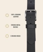 Cinto masculino Levi Strauss Signature Gold em couro legítimo 38mm, versátil e elegante para o dia a dia. - Imagem 3