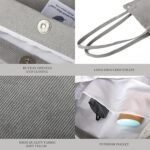 Bolsa feminina de veludo cotelê espaçosa com bolso interno, ideal para viagens, trabalho e compras - Imagem 3