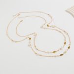 Colar em camadas com pérolas longas estilo vintage, presente elegante para mulheres - Imagem 5