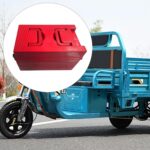 Caixa de bateria para bicicleta elétrica vermelha, resistente à poeira e água, com alça dobrável e fácil transporte. - Imagem 3