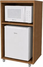 Bancada Bar para Embutir Frigobar e Microondas com rodízios: praticidade e acabamento premium para sua cozinha. - Imagem 3
