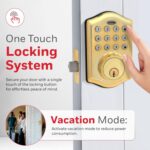 Fechadura digital Honeywell sem chave com 50 PINs, modo férias e travamento automático para mais segurança e praticidade. - Imagem 4