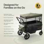Carrinho de bebê dobrável com alça ajustável, rodas todo-terreno, dossel UV e amplo armazenamento para passeios seguros e práticos - Imagem 8