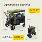 Carrinho de bebê dobrável com alça ajustável, rodas todo-terreno, dossel UV e amplo armazenamento para passeios seguros e práticos - Imagem 9