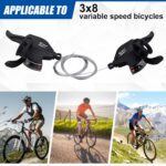 WEEROCK Alavanca de câmbio 3x8 para MTB, 24 velocidades, troca precisa e fácil instalação por cabos inclusos - Imagem 4