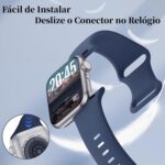 Pulseira para Apple Watch em silicone à prova d’água, esportiva e confortável para todos os modelos compatíveis - Imagem 6