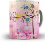 Caneca Personalizada Coruja Professora em cerâmica premium, presente criativo de Natal para café com alta durabilidade. - Imagem 3