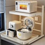 Suporte ajustável para micro-ondas: organiza a bancada e economiza espaço com estrutura metálica resistente - Imagem 7