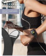 Pulseira BRG para Apple Watch em aço inoxidável com fecho magnético: ajuste fácil, elegante e compatível com vários modelos. - Imagem 3