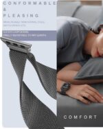 Pulseira BRG para Apple Watch em aço inoxidável com fecho magnético: ajuste fácil, elegante e compatível com vários modelos. - Imagem 4