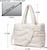 Sacola acolchoada feminina com compartimento para laptop: estilo, organização e versatilidade para o dia a dia. - Imagem 5