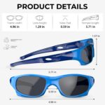Óculos de sol esportivos VATTER TR90 polarizados e inquebráveis para jovens, com proteção UV400 e lentes Blue/Blue - Imagem 6