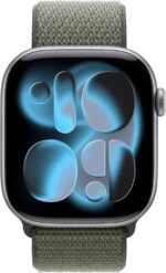 Apple Watch Band Goop esportivo 46 mm Floresta: leve, respirável e confortável, com ajuste rápido e fecho aderente. - Imagem 3