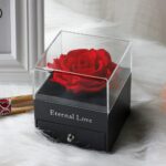Rosa eterna com colar Eu te amo em 100 idiomas, presente romântico para Dia dos Namorados, Mães ou aniversário de casamento - Imagem 5