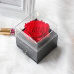 Rosa eterna com colar Eu te amo em 100 idiomas, presente romântico para Dia dos Namorados, Mães ou aniversário de casamento - Imagem 6