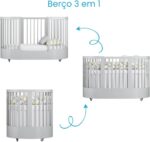 Berço Redondo 3 em 1 Divicar Wave: evolutivo, seguro e versátil para acompanhar o bebê do berço à minicama. - Imagem 6
