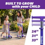 SKIDEE SP3: scooter infantil 2 em 1 com assento, luzes LED e guidão ajustável para crescer com segurança. - Imagem 3