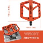Pedais BUCKLOS MTB antiderrapantes, nylon resistente e plataforma larga 9/16 para mais aderência e segurança na pedalada - Imagem 6