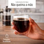 Copo de Vidro Borossilicato Parede Dupla: mantém a temperatura, não aquece as mãos e valoriza suas bebidas. - Imagem 5