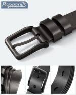 Cinto social masculino em couro genuíno, 3,8 cm, acabamento casual e elegante para compor looks com estilo. - Imagem 5