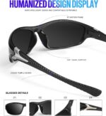 Óculos de sol masculinos esportivos para ciclismo e direção, com corda e visão clara para uso confortável e seguro - Imagem 3