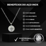Colar São Bento em aço inox prateado: presente durável e versátil para homens e mulheres - Imagem 6