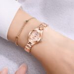 Lvpai Relógio Feminino Mini Dourado Rosé: luxo, estilo e resistência à água em um design elegante e compacto - Imagem 2