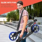 Campior Patinete dobrável com guidão ajustável, rodas de 20 cm e suporte até 109 kg para crianças e adultos. - Imagem 3