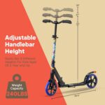 Campior Patinete dobrável com guidão ajustável, rodas de 20 cm e suporte até 109 kg para crianças e adultos. - Imagem 4