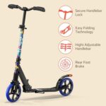 Campior Patinete dobrável com guidão ajustável, rodas de 20 cm e suporte até 109 kg para crianças e adultos. - Imagem 7