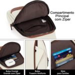 Bolsa Bostanten feminina pequena, resistente à água, com compartimentos e bolso antifurto, ideal para iPad 9,7" - Imagem 3