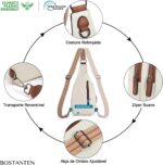 Bolsa Bostanten feminina pequena, resistente à água, com compartimentos e bolso antifurto, ideal para iPad 9,7" - Imagem 4