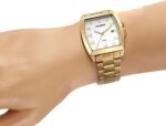 Relógio Mondaine Masculino Retangular Dourado: estilo elegante e visual sofisticado para comprar com confiança. - Imagem 3