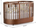 Berço Americano 3 em 1 Redondo Evolutivo em Amadeirado Mel: cresce com o bebê, do mini berço à mini cama. - Imagem 6
