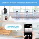 Câmera de Segurança Wifi 1080P com tela 2,8", detecção de movimento, áudio bidirecional e visão noturna, ideal para sua família. - Imagem 3