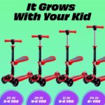 SKIDEE Patinete infantil: seguro, dobrável e com luzes LED, ideal para crianças de 2 a 12 anos. - Imagem 5