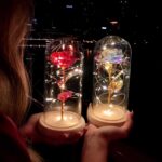 Rosa eterna ZWMBYN em cúpula de vidro com LED: presente romântico para ela, ideal para Dia dos Namorados e aniversário. - Imagem 4