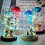 Rosa eterna ZWMBYN em cúpula de vidro com LED: presente romântico para ela, ideal para Dia dos Namorados e aniversário. - Imagem 5