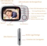Babá Eletrônica com Câmera: visão noturna, áudio bidirecional, VOX, temperatura e tela LCD 3.2” para monitorar seu bebê com segurança. - Imagem 6