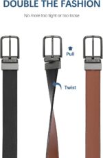 Cinto BOSTANTEN reversível couro 3,5 cm: dois em um, ajuste 38-44, ideal para presente e uso casual ou golfe - Imagem 3
