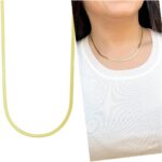 Gargantilha Colar Feminino Fita Laminada Dourado em Aço Inox: elegante, resistente e ideal para valorizar qualquer look. - Imagem 5