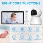 Babá Eletrônica 5.0 HD 720P com visão noturna, áudio bidirecional, monitoramento de temperatura e 4X zoom, sem Wi-Fi - Imagem 3