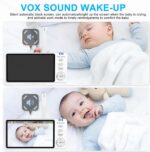 Babá Eletrônica 5.0 HD 720P com visão noturna, áudio bidirecional, monitoramento de temperatura e 4X zoom, sem Wi-Fi - Imagem 5