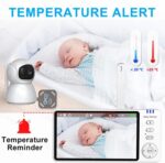 Babá Eletrônica 5.0 HD 720P com visão noturna, áudio bidirecional, monitoramento de temperatura e 4X zoom, sem Wi-Fi - Imagem 7