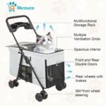 Carrinho de bebê dobrável para cães e gatos, leve, seguro e portátil, suporta até 25 kg e facilita passeios e viagens. - Imagem 4