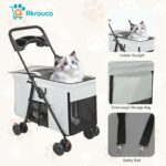Carrinho de bebê dobrável para cães e gatos, leve, seguro e portátil, suporta até 25 kg e facilita passeios e viagens. - Imagem 6
